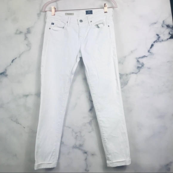 AG Adriano Goldschmied White Stilt Roll Up Jeans - Picture 2 of 7